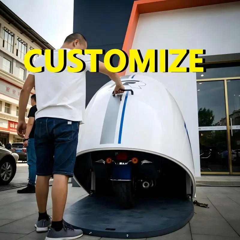 Any Size Custom Storm Proof Motorcycle Shed Outdoor Waterproof Fiberglass All Weather Wind Resistant Heavy Duty Backyard Parking