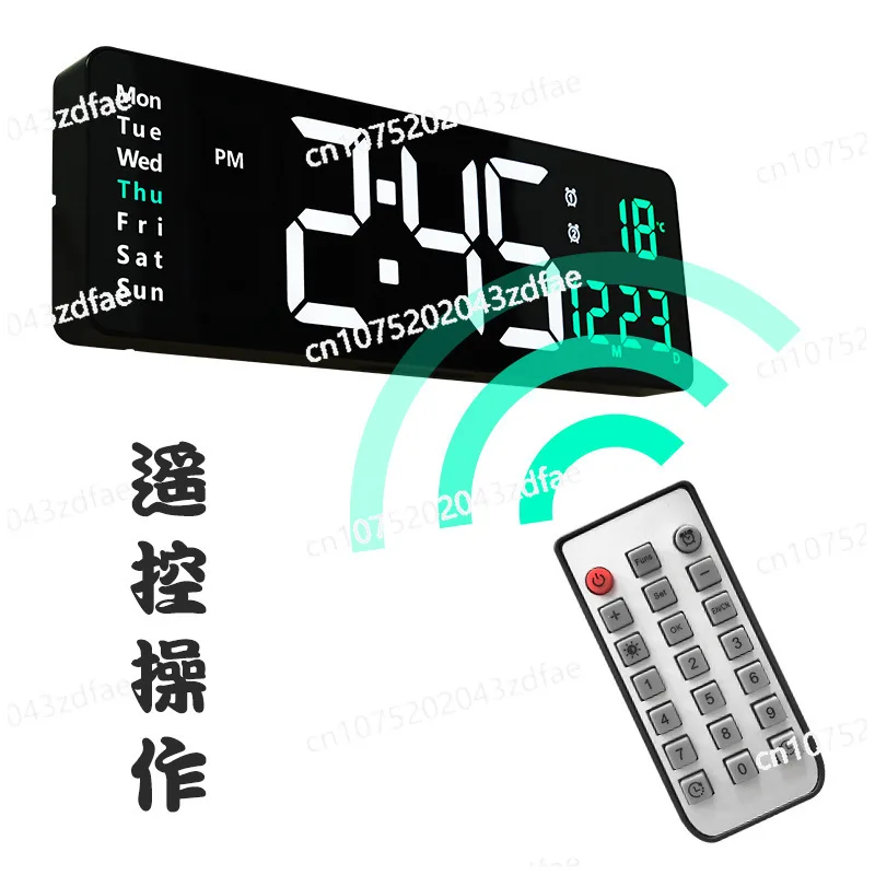 16 Inch Large Screen Display Clock Nordic Digital Clock Minimalist Living Room Wall Clock LED