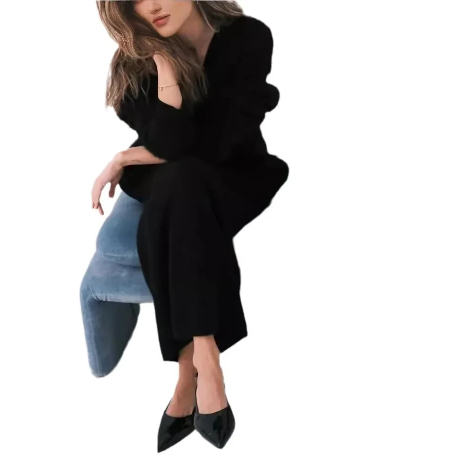 Sueter Mujer Invierno 2025 New Solid Color Imitation Mink Cardigan Feminino Casual Sweater Women Loose Knitwear