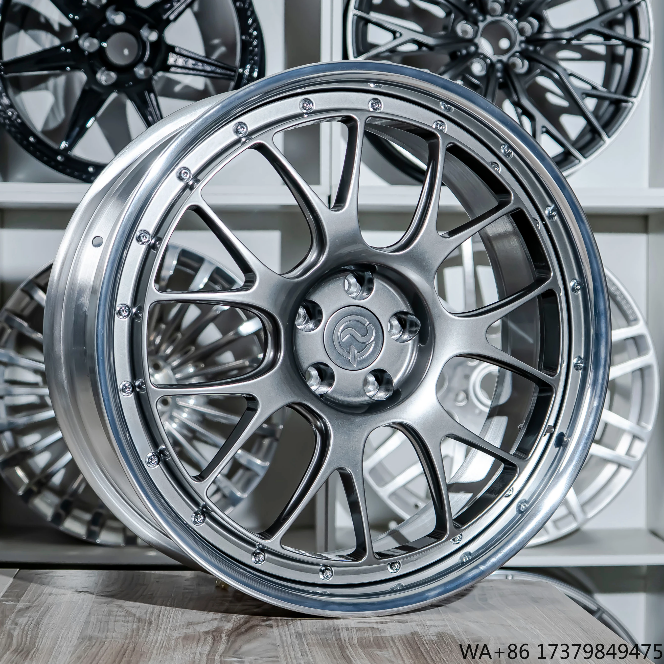 

High Performance Custom Deep Mesh Concave Gloss Black Face Polish Barrel Passenger Car Forged Wheel for Tesla Model3, Volvo V60