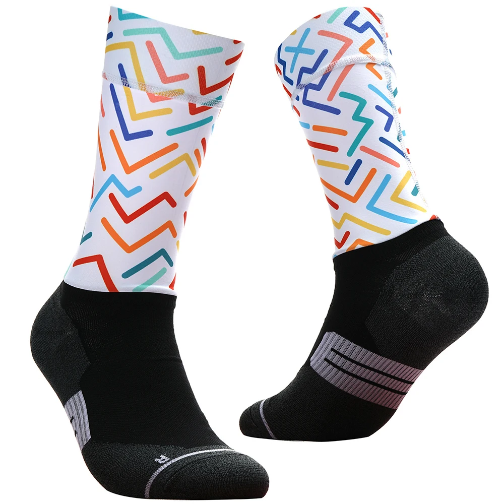 Chaussettes de sport professionnelles non ald respirantes pour homme et femme, accessoire de cyclisme, de course, de vélo, à compression