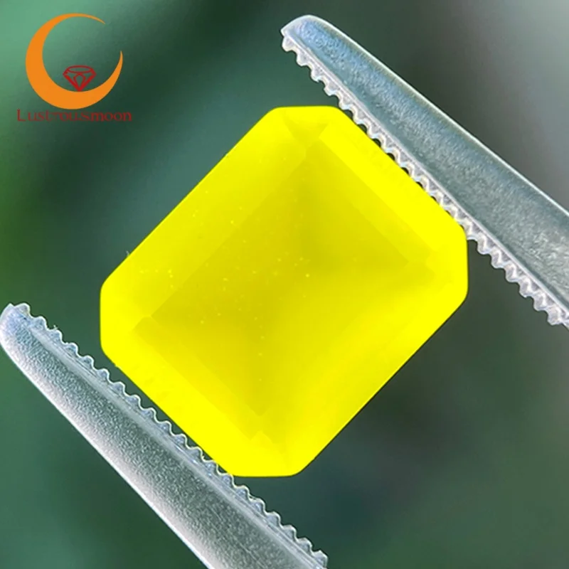 

New Arrival Yttrium Aluminium Garnet Emerald Cut YAG Vivid Yellow Color Loose Gemstones Lab Gemstones DIY for Jewelry Making