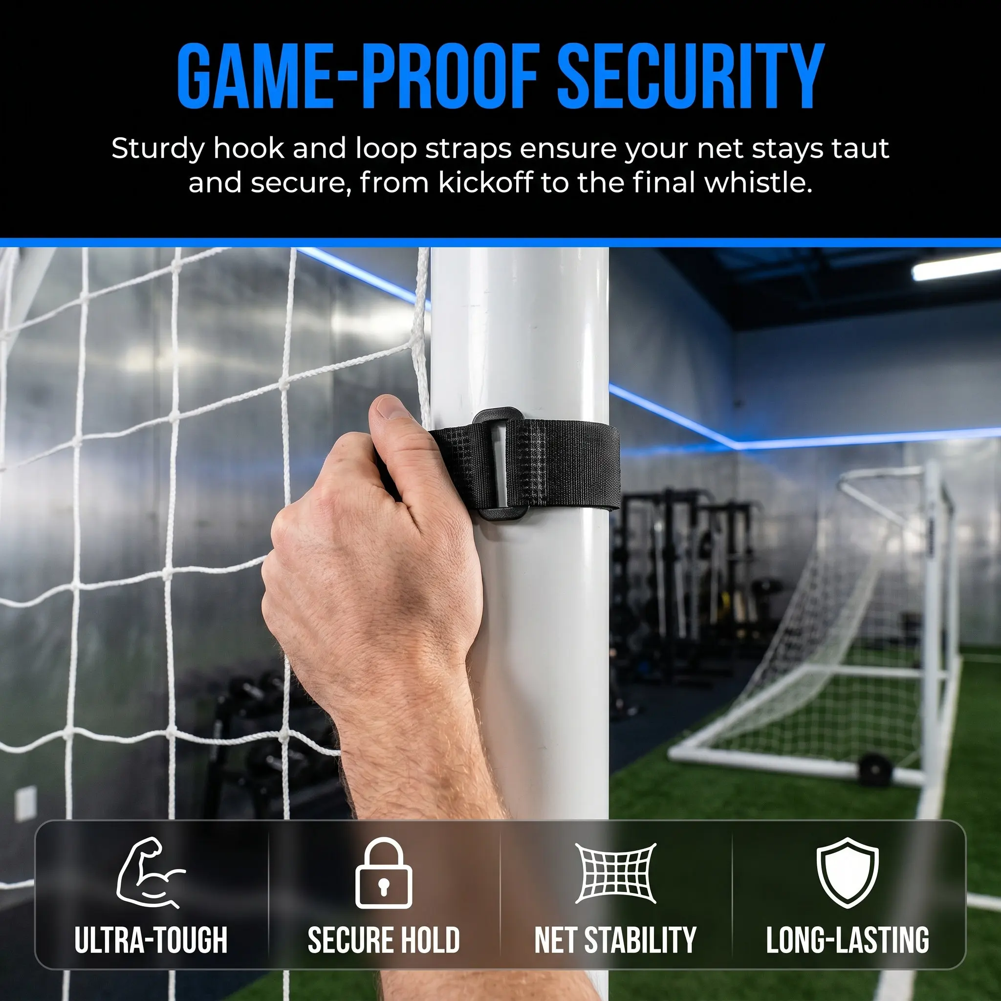10Pcs Soccer Net Attachment Bands Reusable Hook Loop Straps Soccer Goal Net Fastening Ties Heavy Duty Cord Organizer