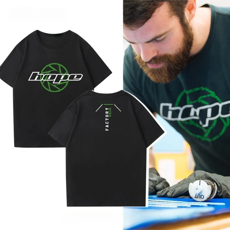 Hope Bike Accessories Brake Disc Technician Quick Drop T-shirt Men's and Women's Cycling Quick Drop Hobby Casual Y2K Streetwear