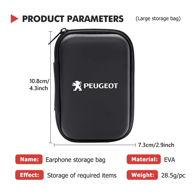 شعار سيارة سماعة صندوق منظم إيفا سستة سماعة حقيبة للتخزين اكسسوارات لبيجو 307 106 206 308 208 407 508 406 207 607 #6