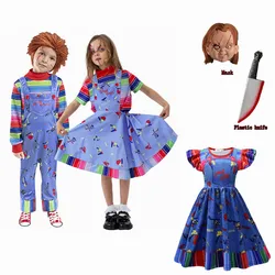 Ragazze Halloween Costume Ghost Doll Nightmare abbigliamento Chucky Cosplay Costume bambini Carnival Party Princess Dress + Mask Set