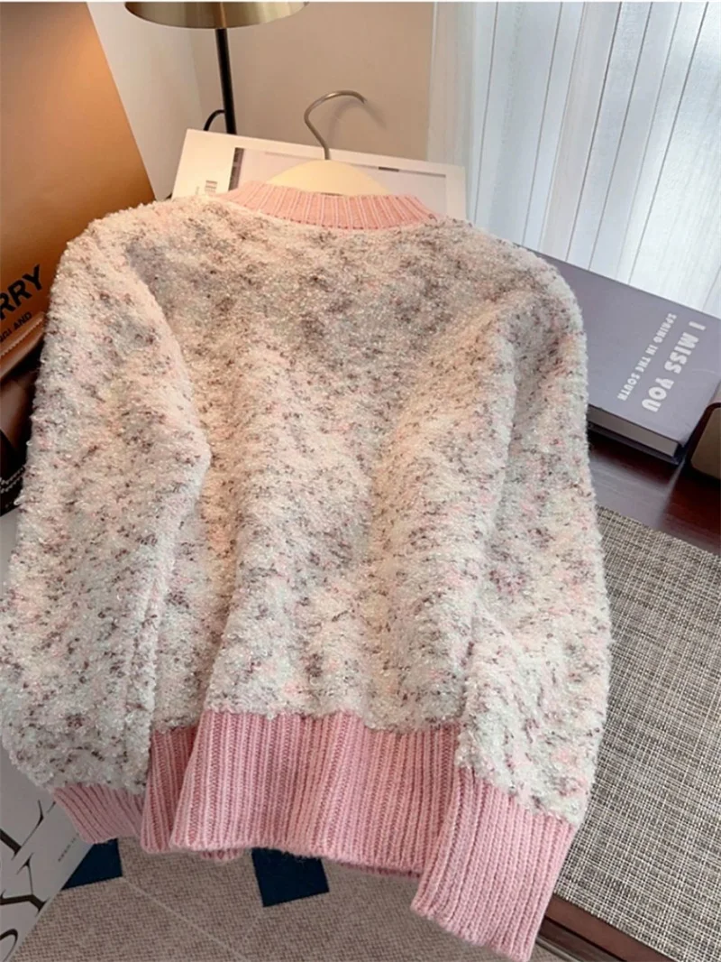 2026 outono e inverno elegante versão coreana feminino cardigan de malha camisola casaco temperamento versátil jaqueta camisola feminina