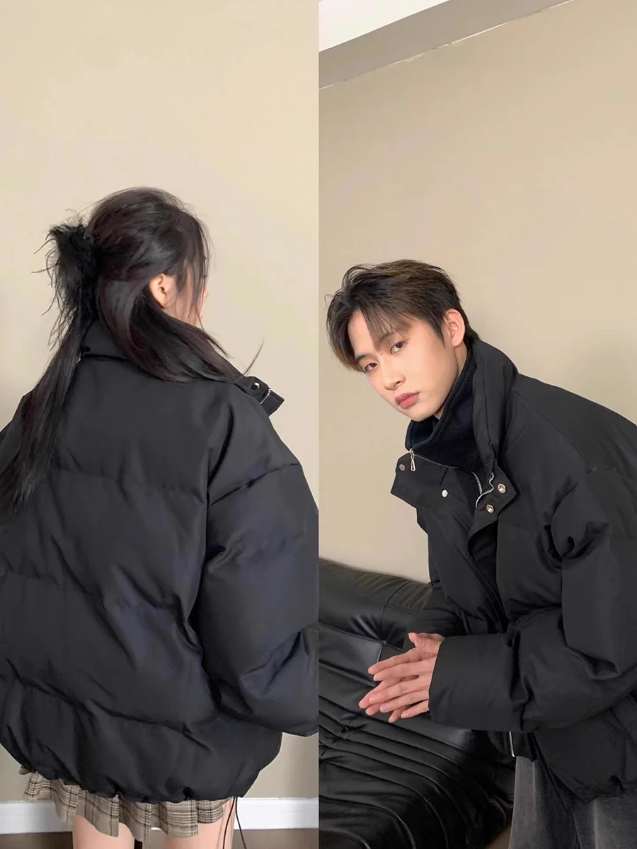 

Новая утепленная хлопковая куртка-пуховик 2025 года с воротником-стойкой, зимняя, теплая, повседневная, однотонная, универсальная, модная