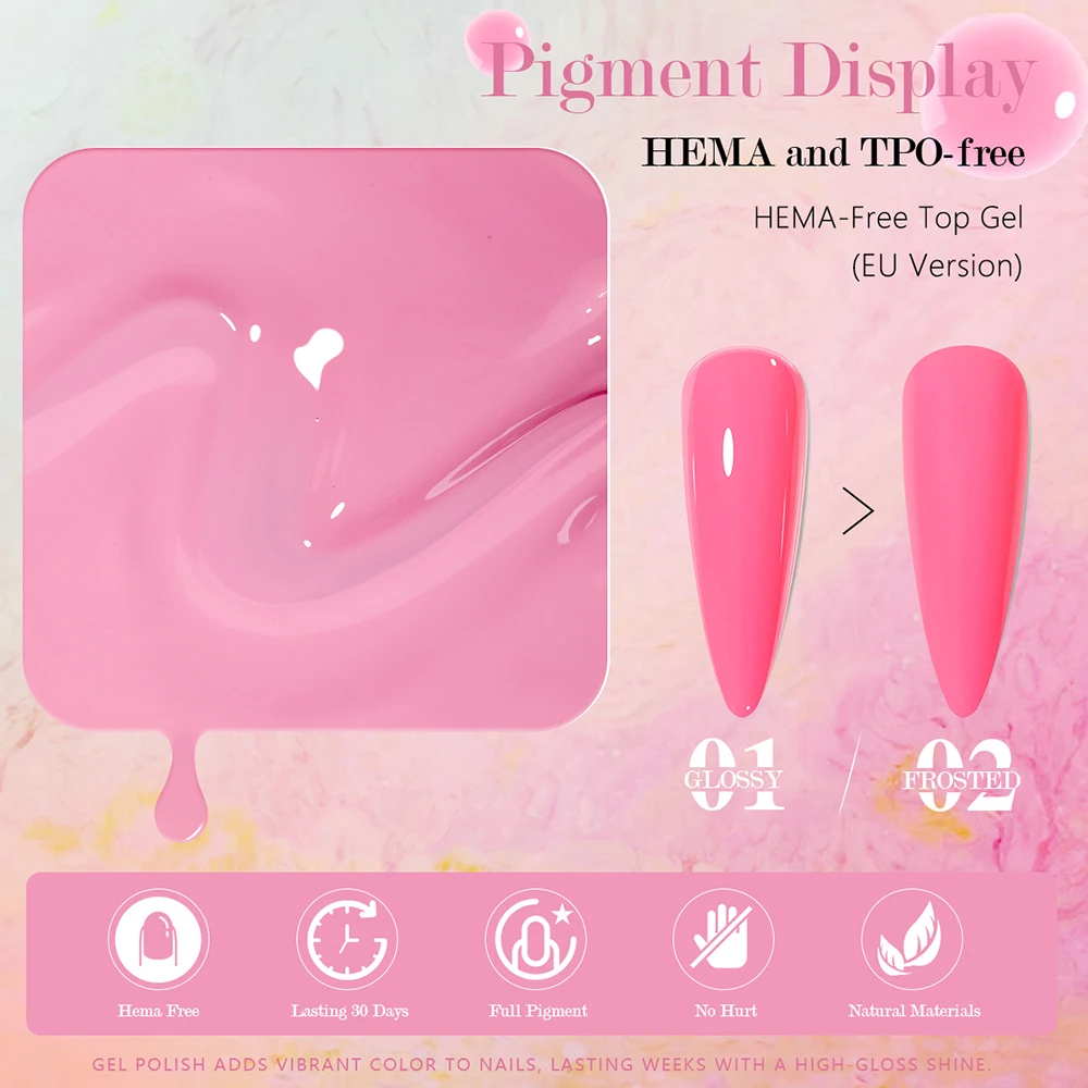 Vendeeni 36 Colors/set Pink Spring Pure Color Crystal Gel Nail Polish UV LED Manicure Nail Varnish With Color Card TPO/HEMA FREE