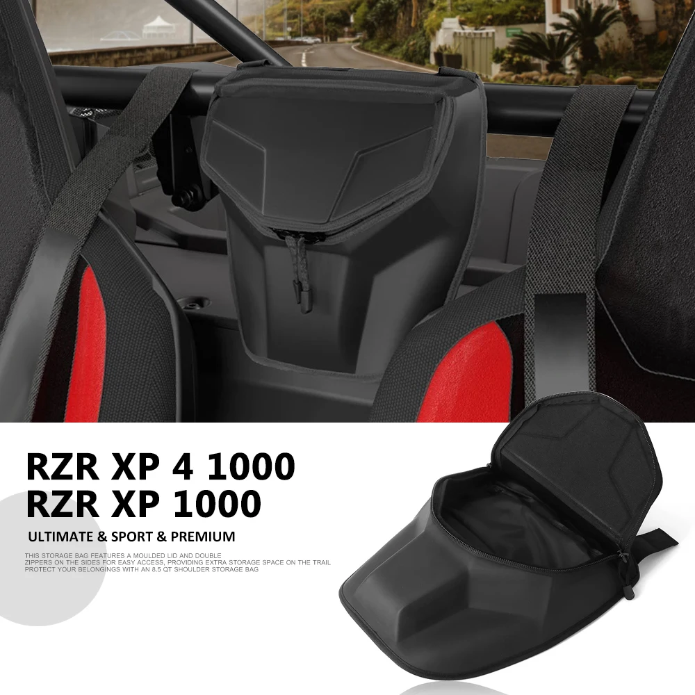 UTV For Polaris RZR XP Premium XP 4 1000 Sport XP4 Ultimate 2024 2025 Seats Center Door Shoulder Console Storage Cargo Bag Black