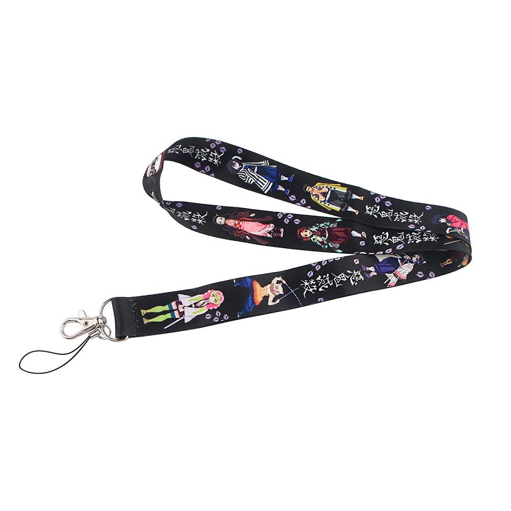 Japanese Anime Cool Lanyards Keys Chain ID Credit Card Cover Pass Mobile Phone Charm Neck Straps Accessories For Friends Gifts