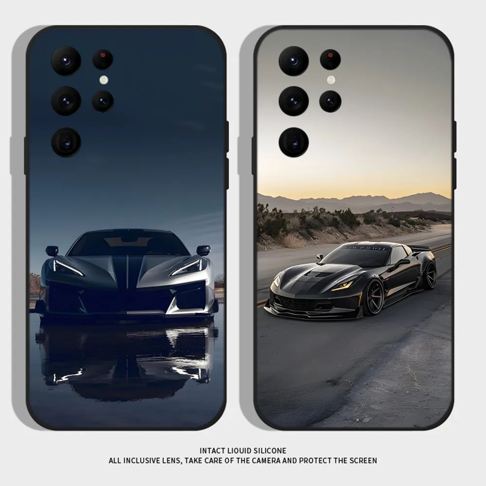 Fashion Cars C-CorvetteS C8 C6 Phone Case For Samsung S24,S22 Ultra,S20,S30 plus,S22 plus,S23,S30 ultra 5G Silicone Cover