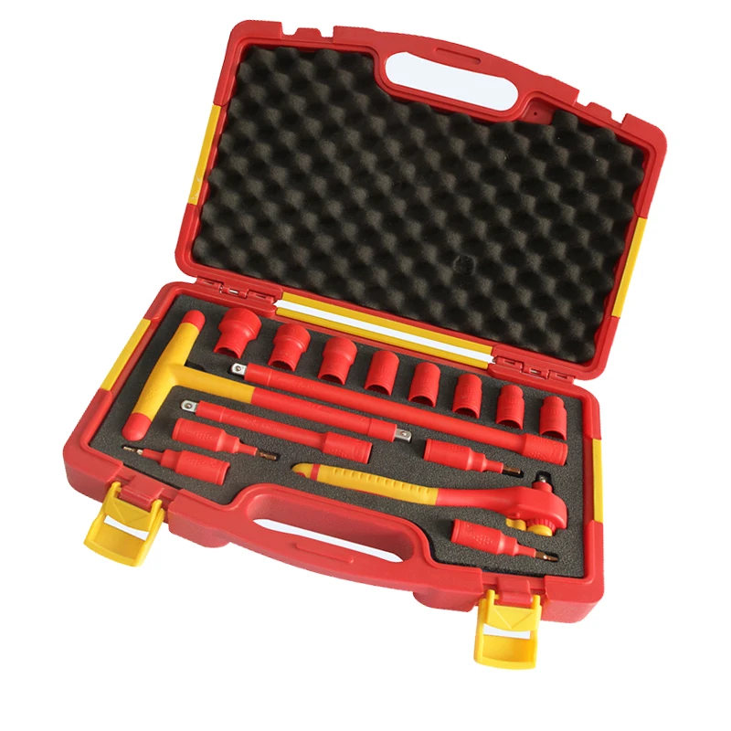 16 шт. инструмент для авторемонта VDE трещоточный ключ 3/8 торцевой Т-образный ключ 1000 В изолированный костюм