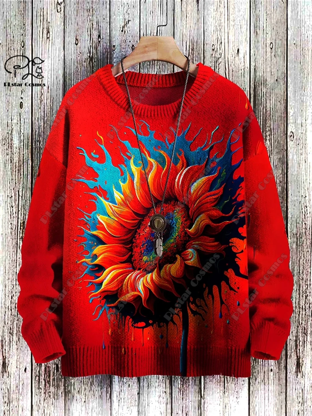 Gloednieuwe 3D-geprinte retro kleurrijke kunstprint authentieke lelijke trui winter casual unisex trui F-8