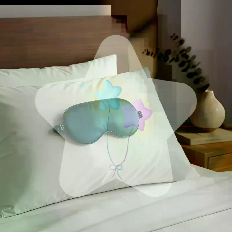 Double-Sided Silk Sleep Eye Mask Light Blocking Breathable Soft Eye Cover for Travel Nap Office Night Sleeping Unisex