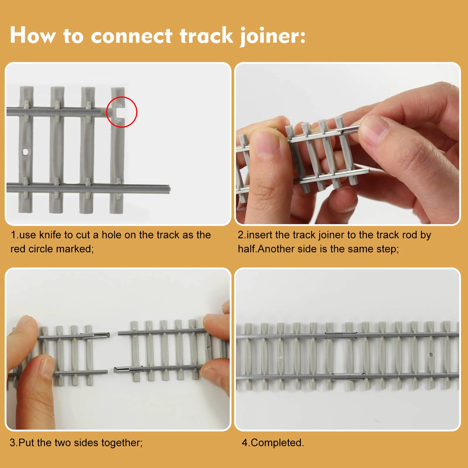 Evemodel 5pcs N Scale 1:160 Railroad Track Cupronickel Flexible Rail 50cm with Rail Joiners Nails HP27N