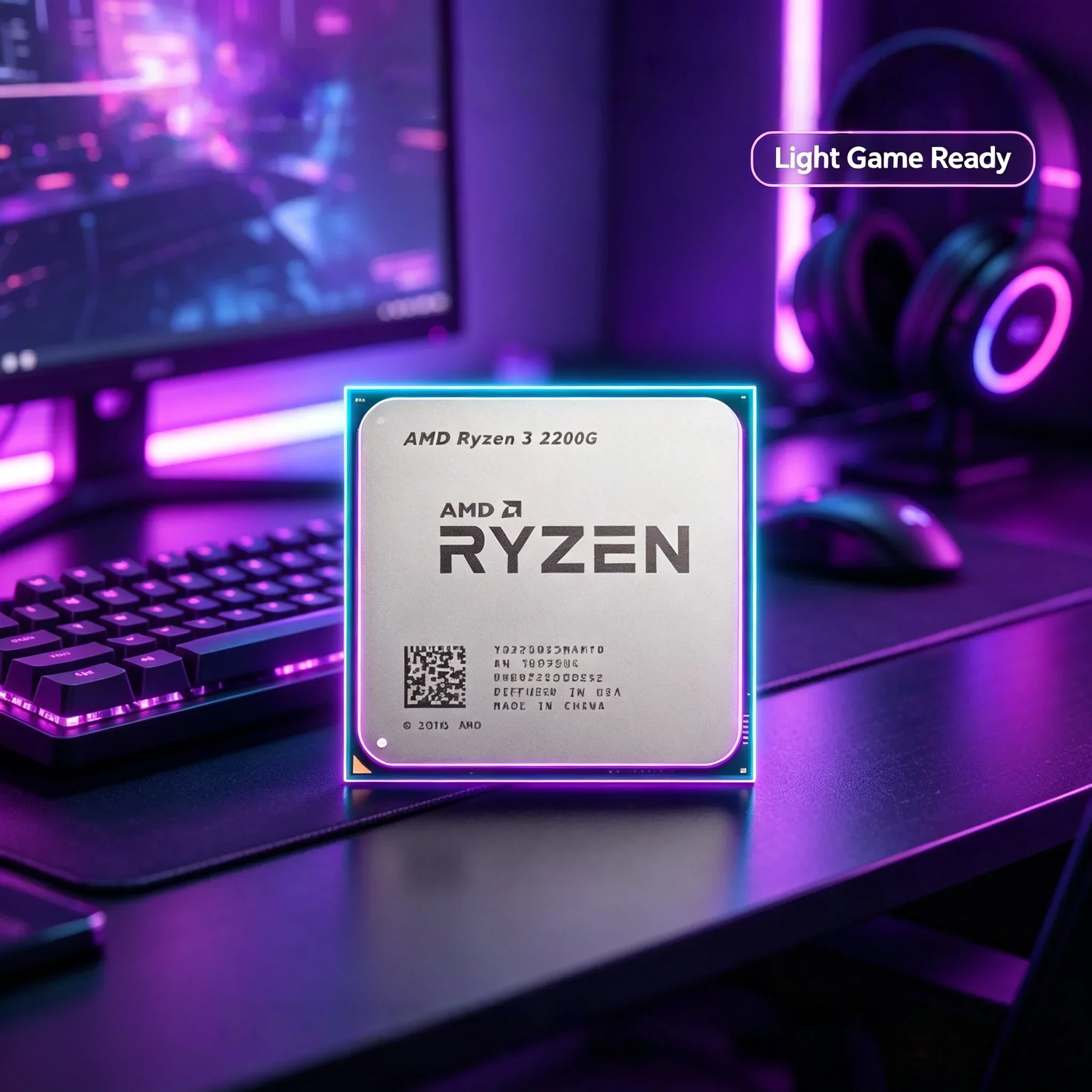 Original Ryzen 3 2200G AMD Desktop CPU 4MB L3 Cache AM4 Interface Integrated Radeon Graphics Computer Processor