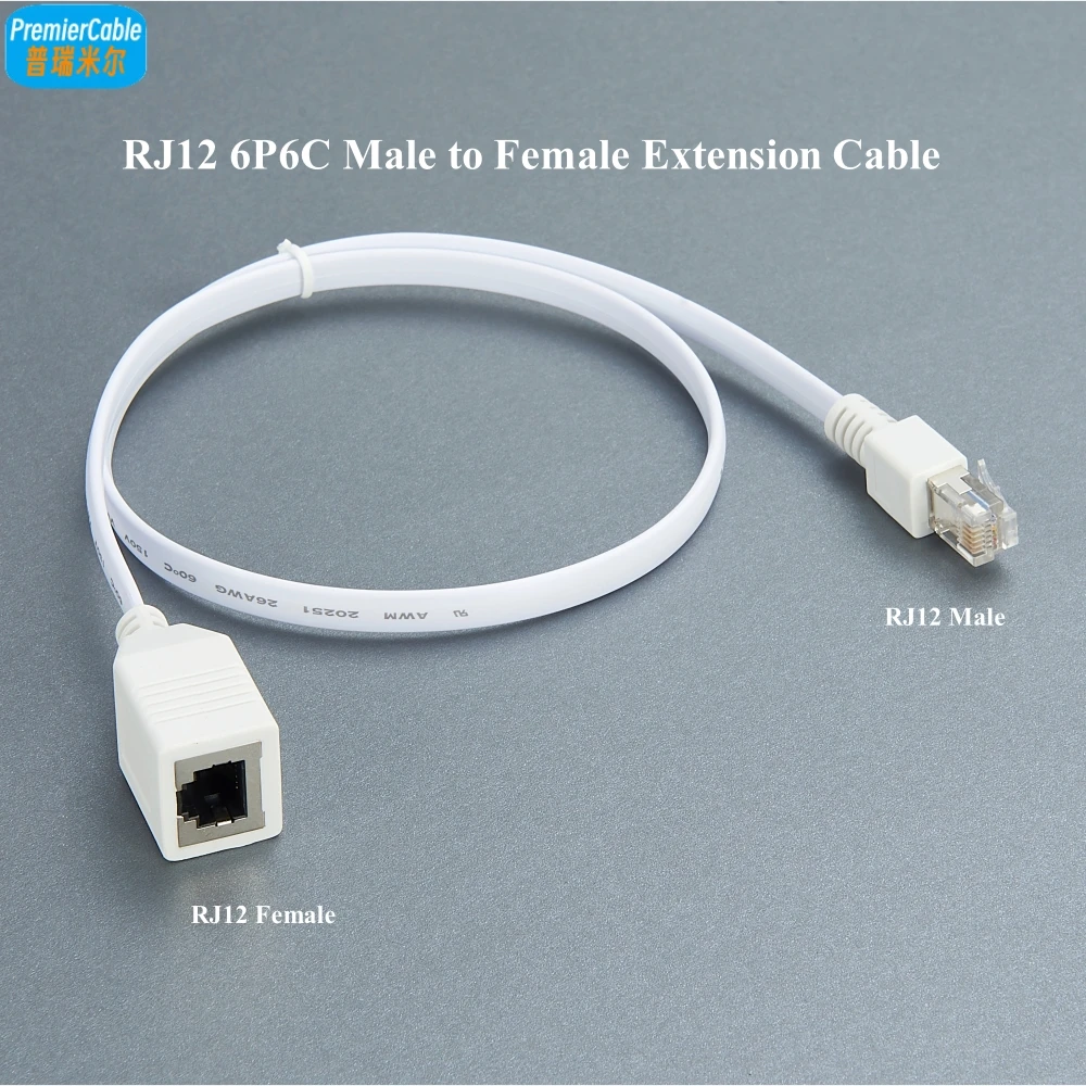 cabo de extensao macho para femea flat cord rj12 6p6c rj12 01