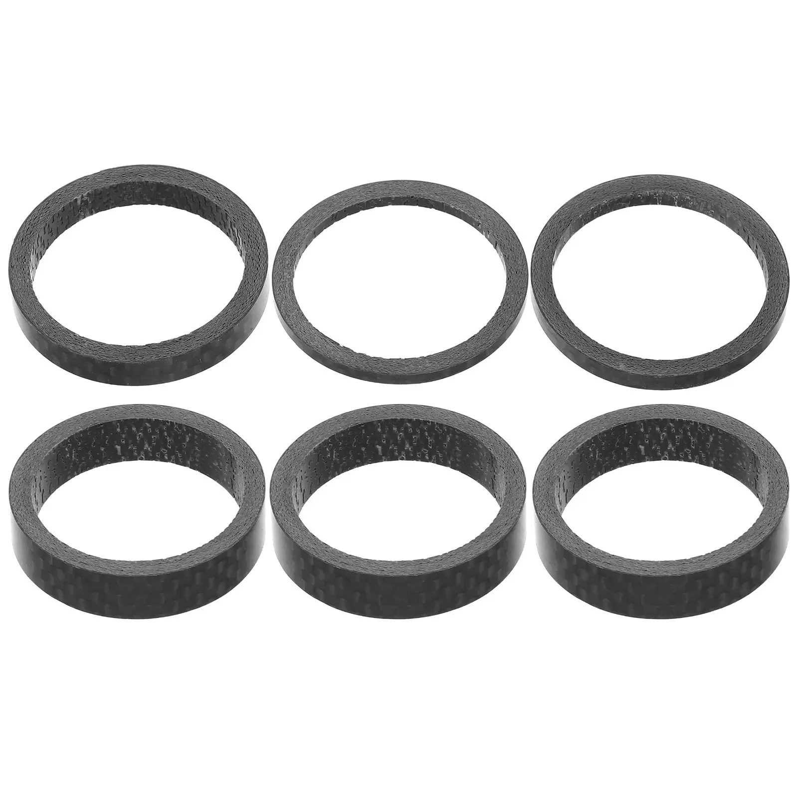 

6Pcs Bike Carbon Fiber Headset Stem Spacers Set Lightweight Compatible with Mountain Road Bikes Cycling Handlebar Stem