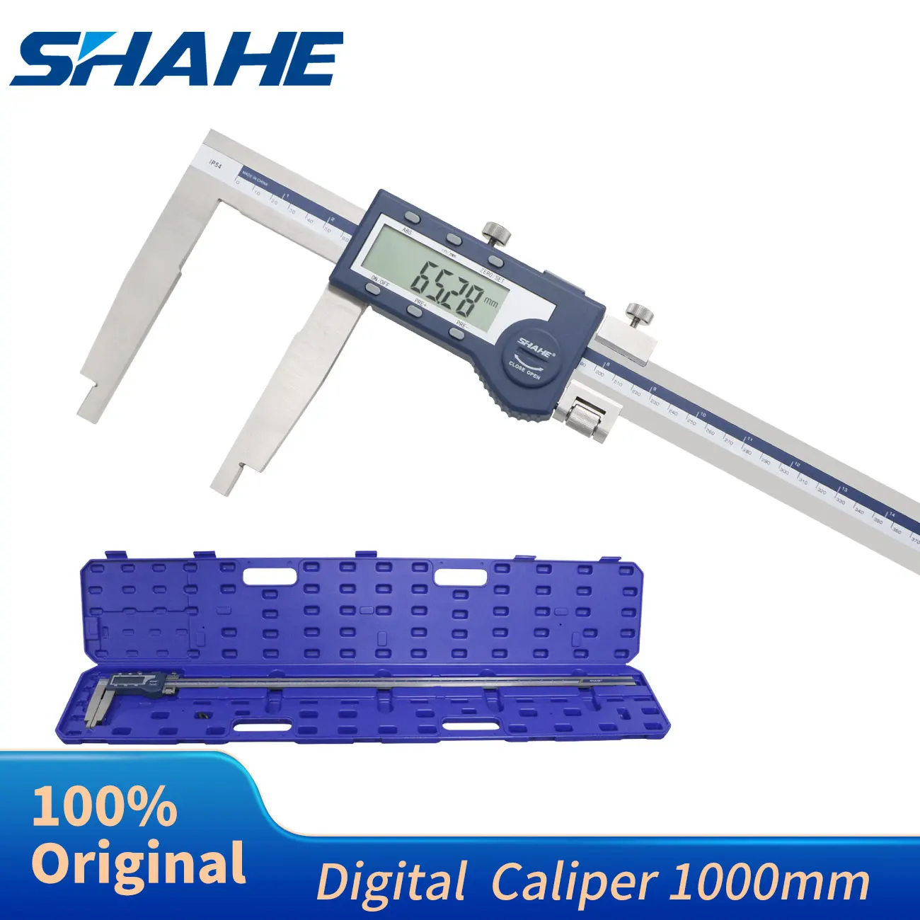 Calibrador Digital de mandíbula larga de alta resistencia SHAHE de 40''1000mm, herramienta de medición de calibrador con acero inoxidable, calibrador micrométrico electrónico