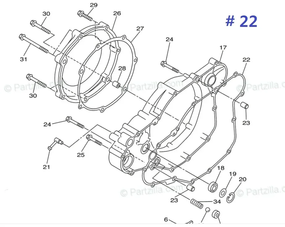 Motorcycle Engine Crankcase Cover Gasket For Yamaha WR450F 2003-2009 2011-2015 YZ450F 2003-2009 YFZ450 2004-2009 2012-2013