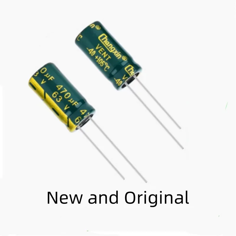 

High frequency,low resistance,long-life,high temperature resistant direct insertion electrolytic capacitor 470UF 63V 10X20