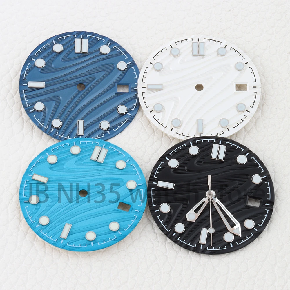 

31mm NH35 Watch Dial Hands Green Luminous Dial Face For Seamaster 300 NH35 NH36 Movement 3 O'clock Watch Face Dial Watch Parts