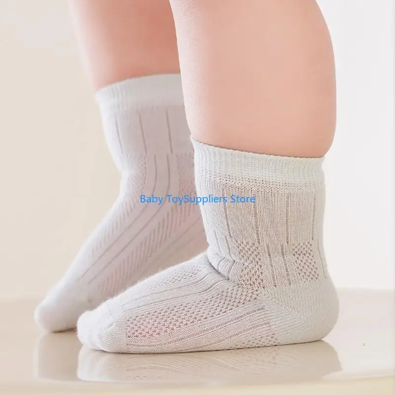 

R1WF 3 Pairs Baby Ankle Socks Mesh Socks Kids Socks Soft Breathable Cotton Socks
