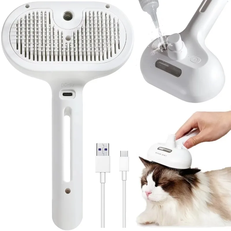 

10pcs Wet Steamy Cat Brush Dog Pet Hair Remover Comb Brush with Water Tank Cat Cleaner Brush for Shedding Pet Grooming Product