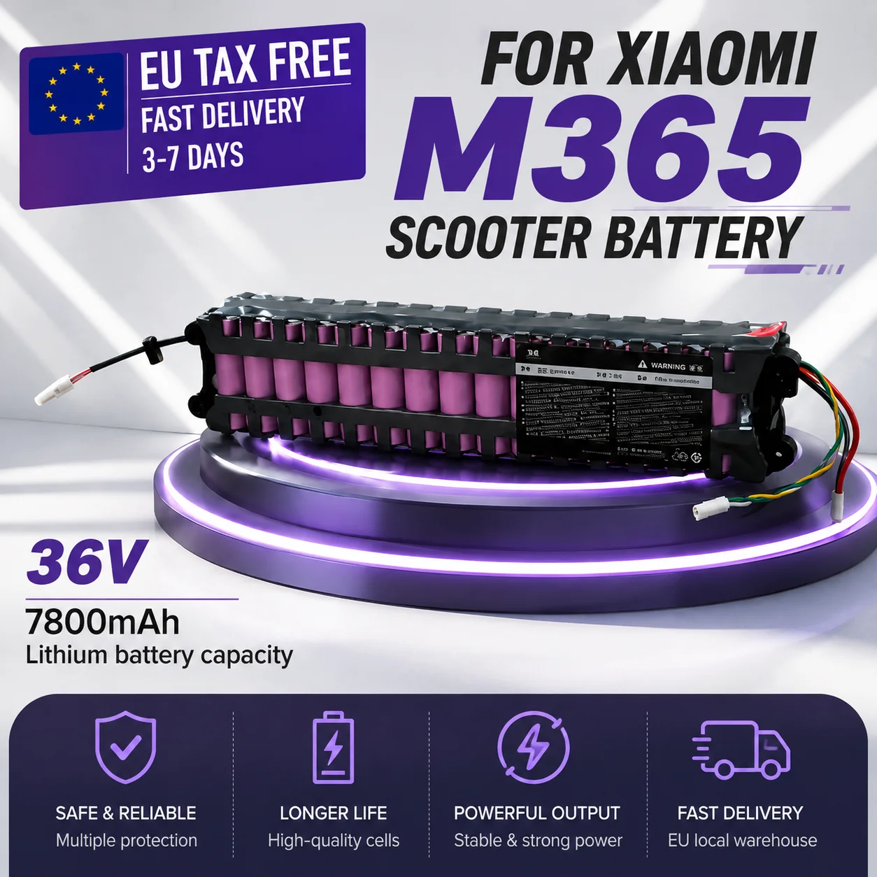Pacco batteria 10S3P 36V 7,8Ah per monopattino elettrico M356, batteria M365, batteria 18650 con comunicazione Bluetooth impermeabile per batteria Xiaomi M356.