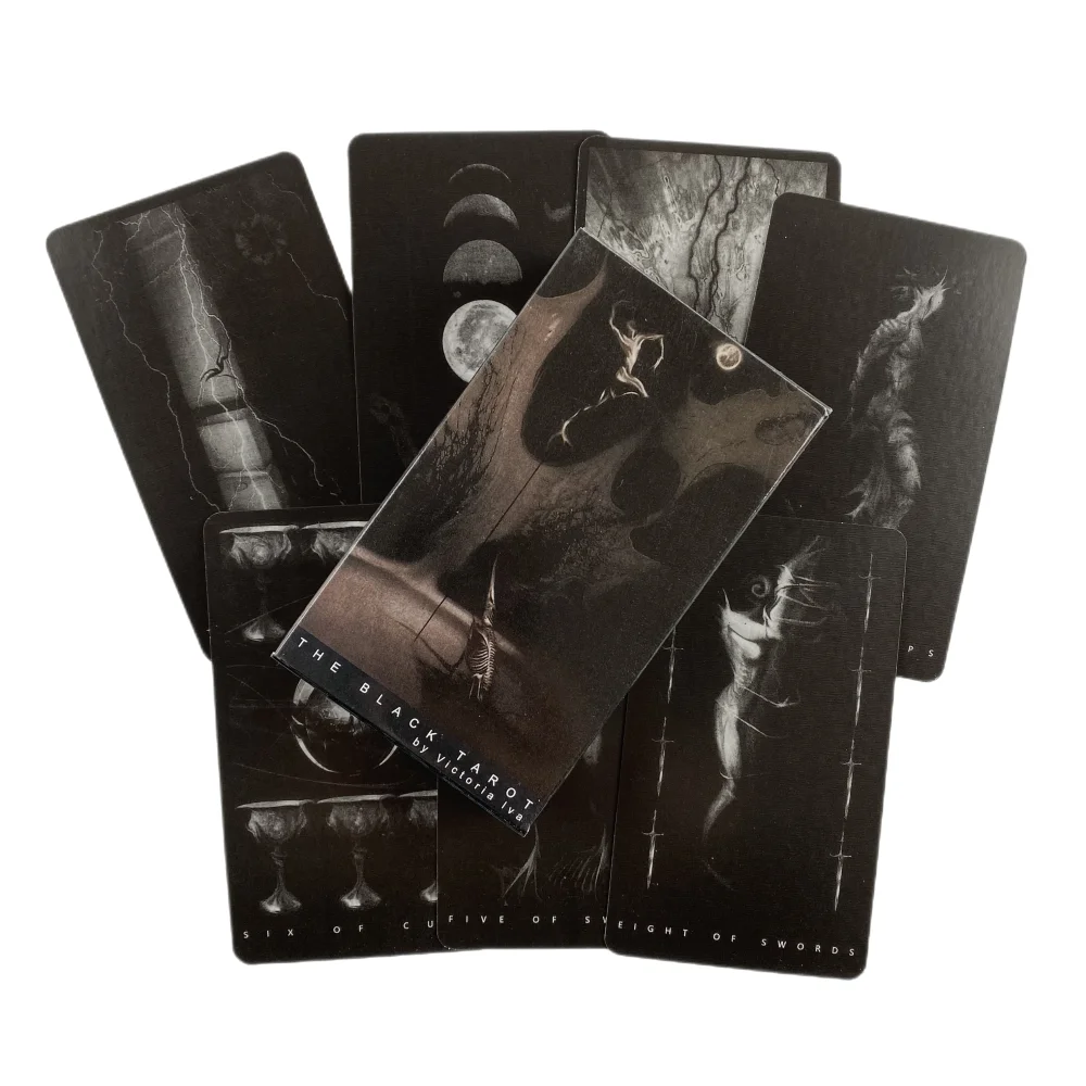 The Black Tarot Cards Divination Deck English Versions Edition Oracle Board Playing Game For Party