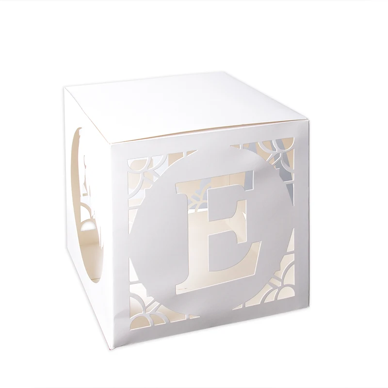 Eid Mubarak Letter Paper Box Hollow Balloons Box Ramadan Kareem Decoration For Home Eid al-Adha Festival Muslim Islamic Supplies