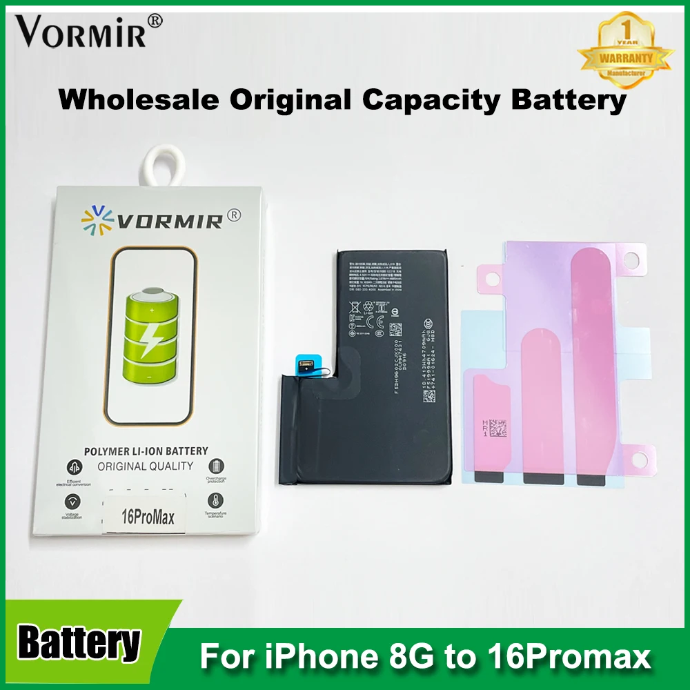 5pcs/lot Vormir Battery For iPhone 16 15Plus 14 13 12mini 11Pro X XS Max SE3 SE2 Mobile Phone Replacement Bateria Repair Parts