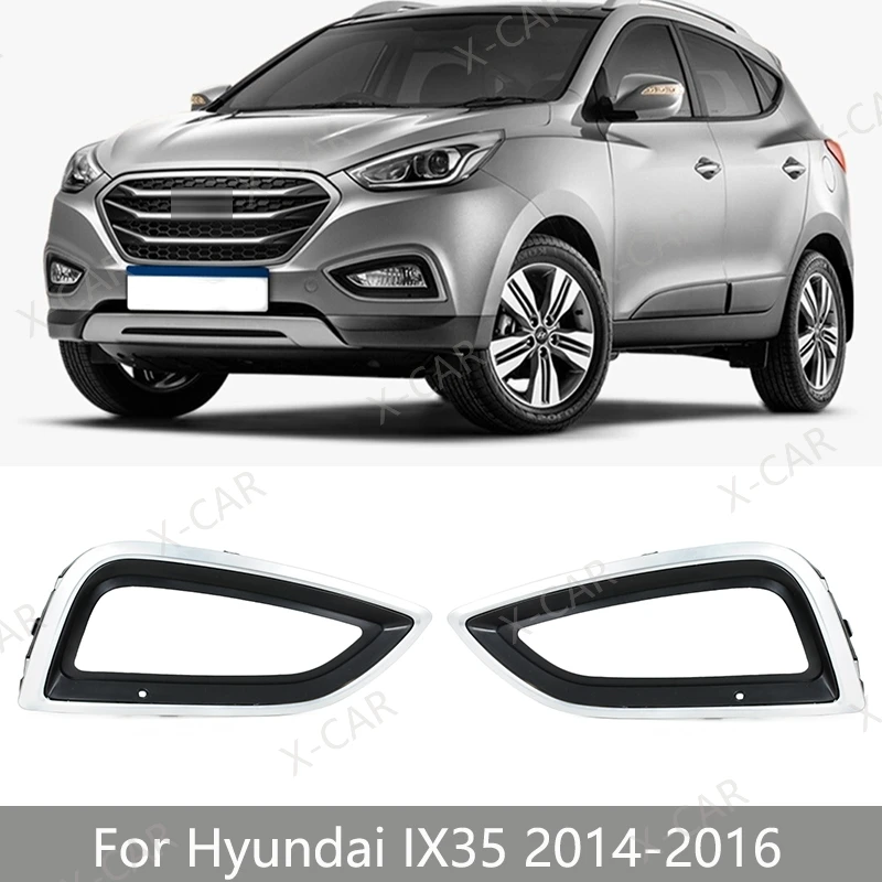 

Front Bumper Fog Lamp Frame Cover Foglight Trim Cap Hood Lid Bezel For Hyundai IX35 2014 2015 2016
