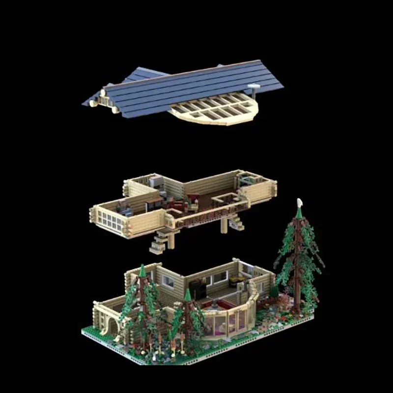 

Строительные блоки Moc, модульная лесная кабина, модель Loghome, технические кирпичи, сделай сам, сборка, игрушка с видом на улицу для подарка ребенку