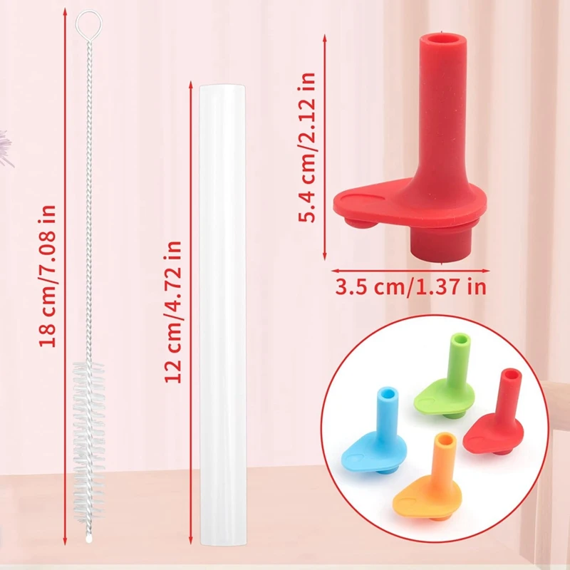 شفاطات بديلة وصمام عض لزجاجة مياه Zak Designs Kelso سعة 15 أونصة، شفاطات بديلة لكوب القش قابلة لإعادة الاستخدام