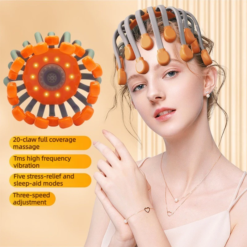 

Head Massager Electric 20 Paw Octopus Massager Sleep Acupressure Massager Head Massager Decompression Instrument