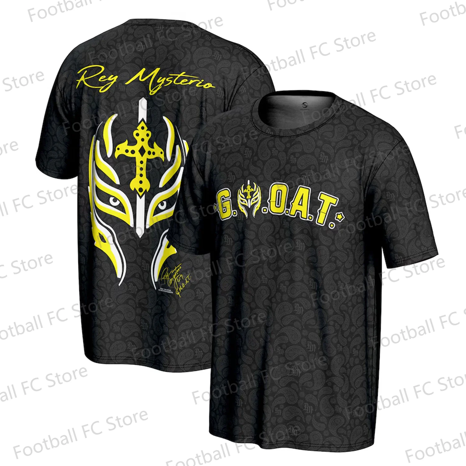 2024 Nuovo Arriavl Summer Wrestling Star Rey Mysterio ProSphere Ritratto giovanile T-shirt Maglia di moda per bambini/adulti