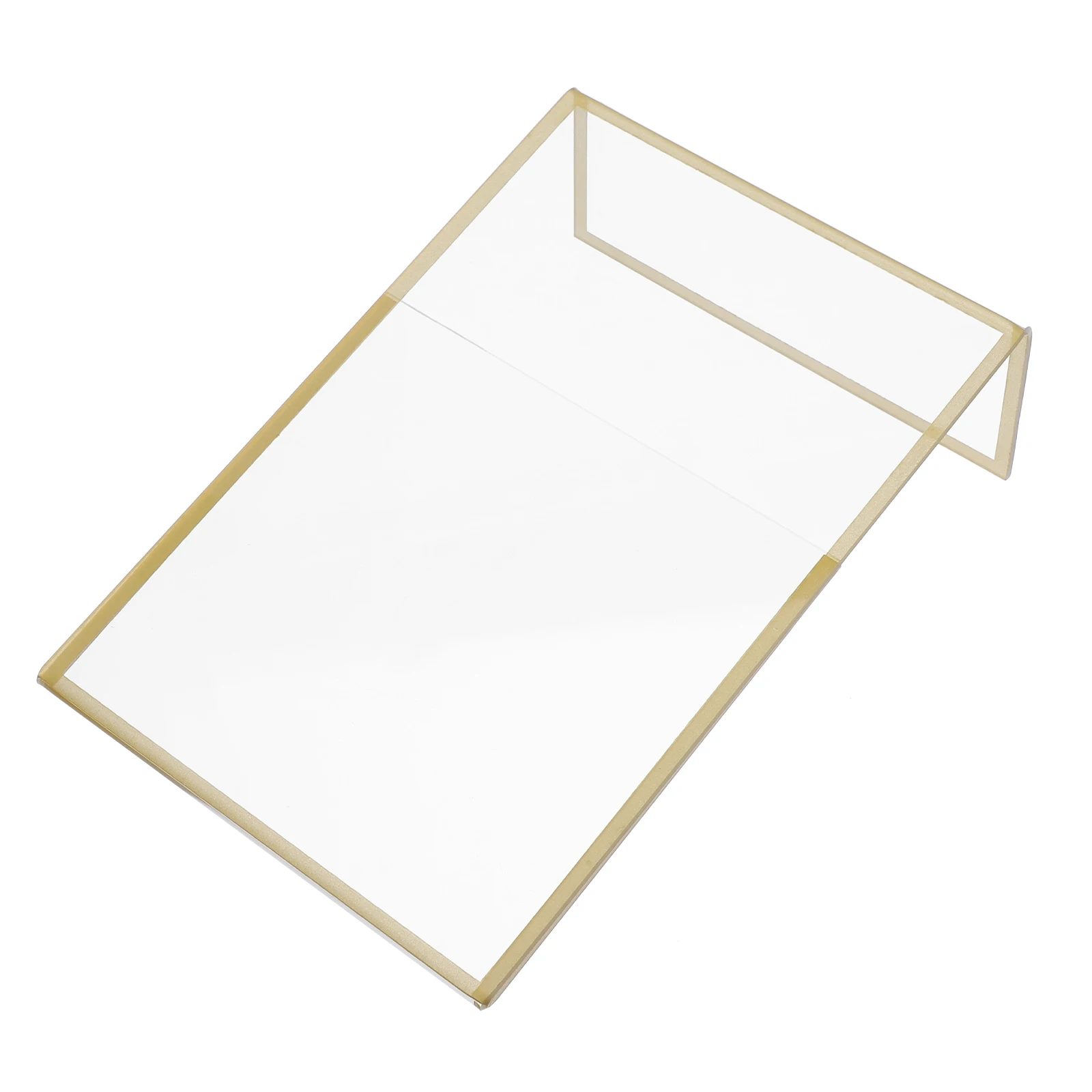 

6 Pcs Easel Stand for Sign Clear Holder Acrylic Small Transparent Gold Document Frame Display Stands Table Office