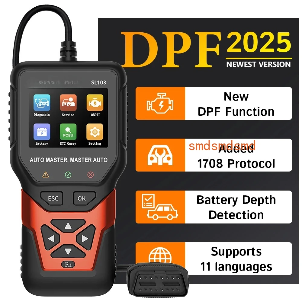 SL103 Tester Car Code  Integrated Vehicles DPF Forced Regeneration OBDII Auto Fault Scanner