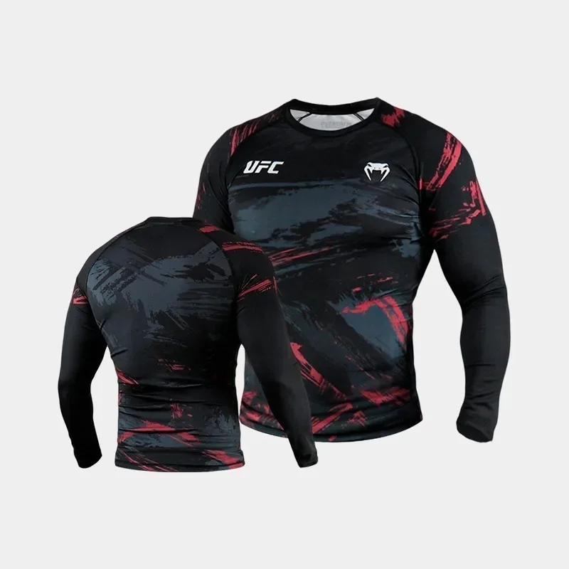 Long Sleeve Compression Shirt for Fitness Training Boxing MMA Workout Breathable Quick-Dry Athletic Top view 6