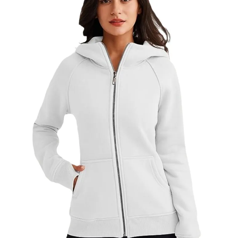 Womens Slim Zip Up Hoodies 2024 Casual Jackets Sweatshirts Fall Spring Outfits Tops With Pockets