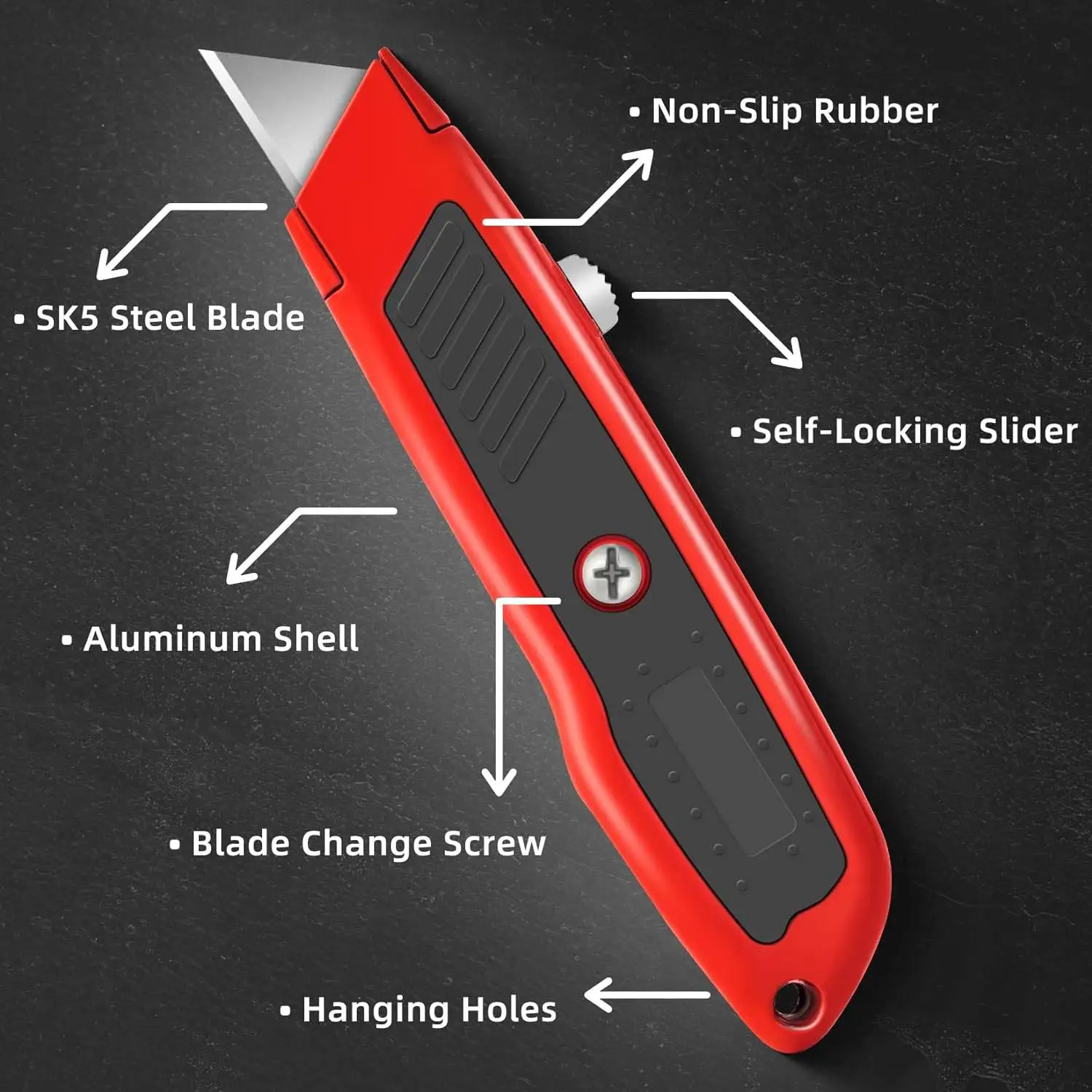 2er-Pack Box Cutter Allzweckmesser, robustes Box Cutter Messer Rasiermesser mit 10 SK5-Klingen, Box Cutter einziehbar