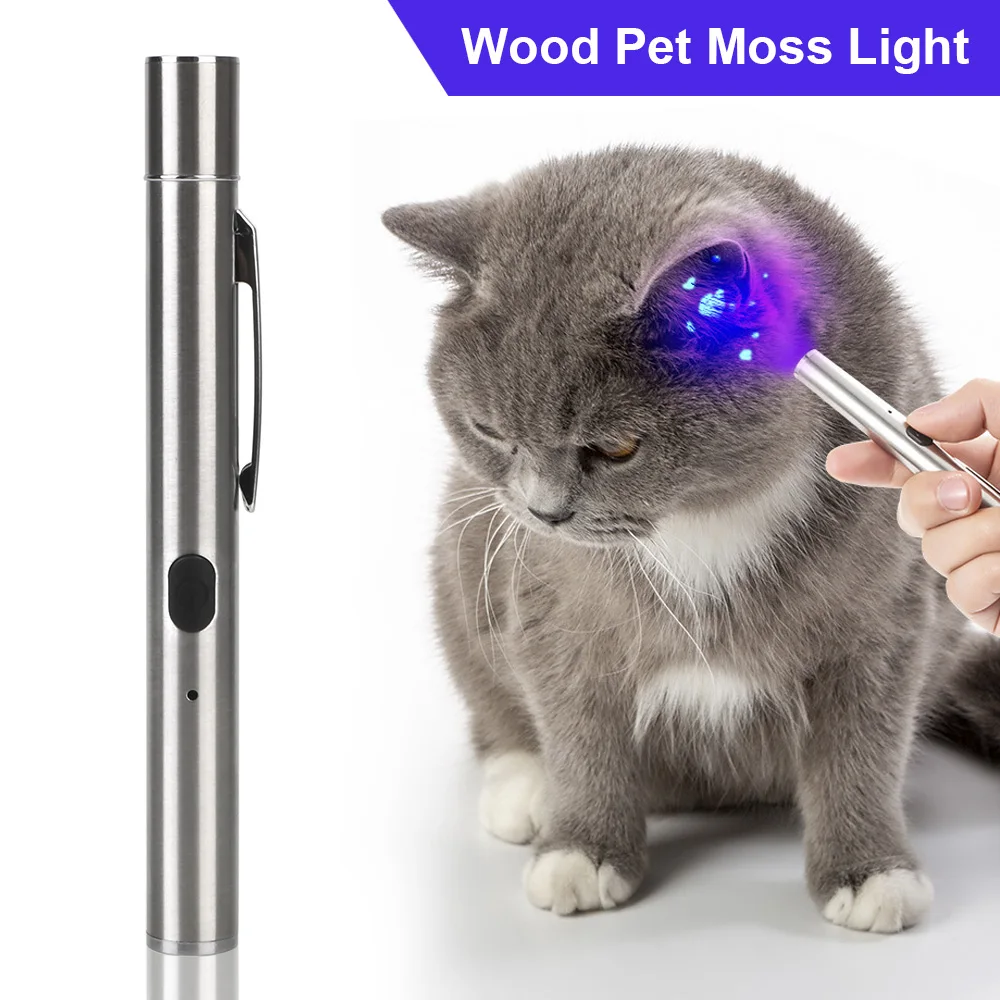 UV Flashlight 365 UV Black Mirror Waterproof Pet Fungus Detection Skin Ultraviolet Light Wood's Lamp Cat Moss Tinea Light