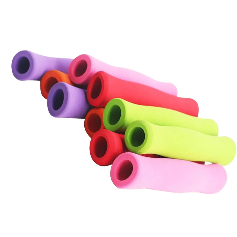 

4pcs Sponge Handle Grips Comfortable Wear-Resistant Soft Durable Anti-Slip Bike Handlebar Covers Dustproof Embossed Plug