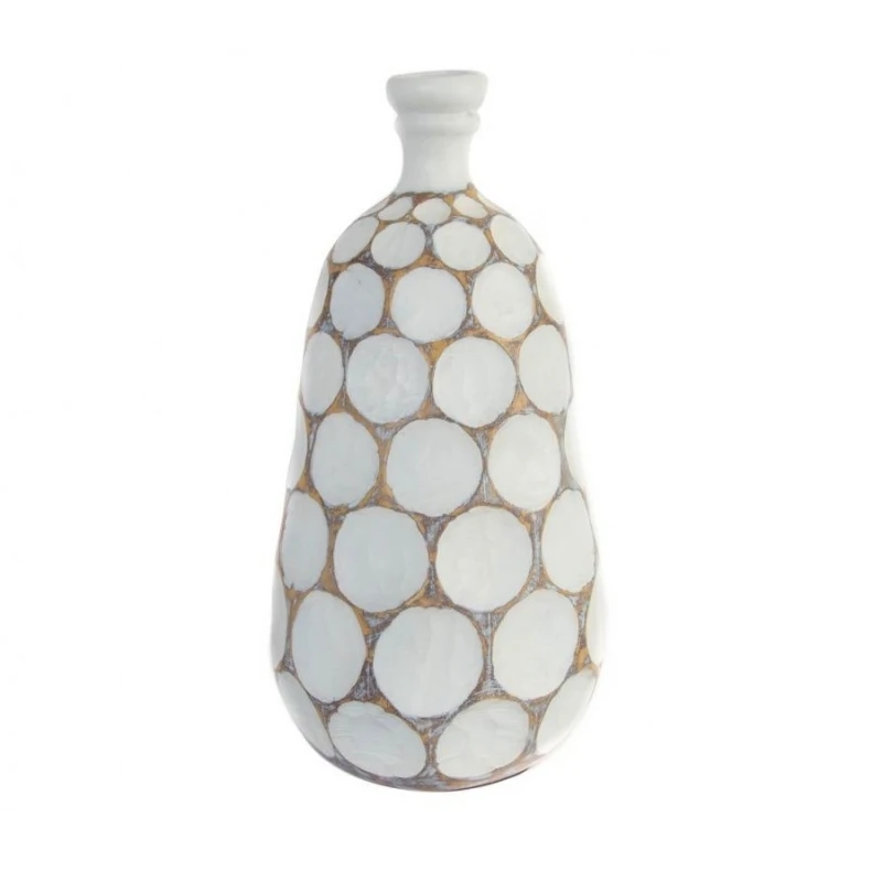 Jarron vase and vase natural white resin for decoration 20x41 cm. 135516