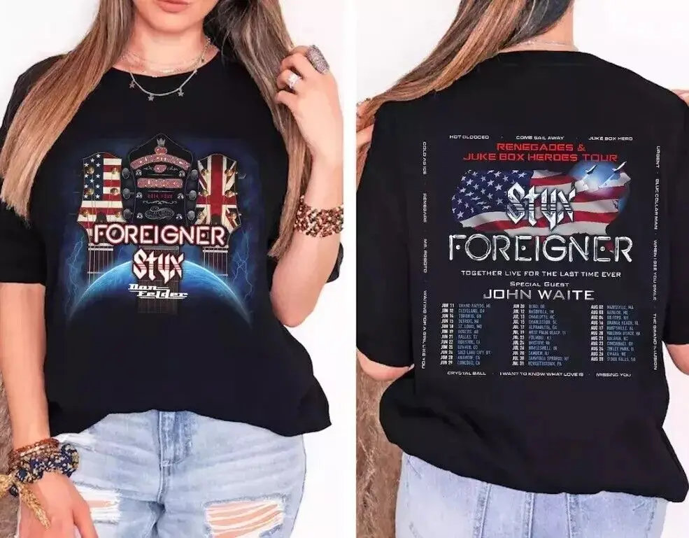 

Styx and Foreigner Summer 2024 Tour Shirt, Styx and Foreigner Band Fan Shirt