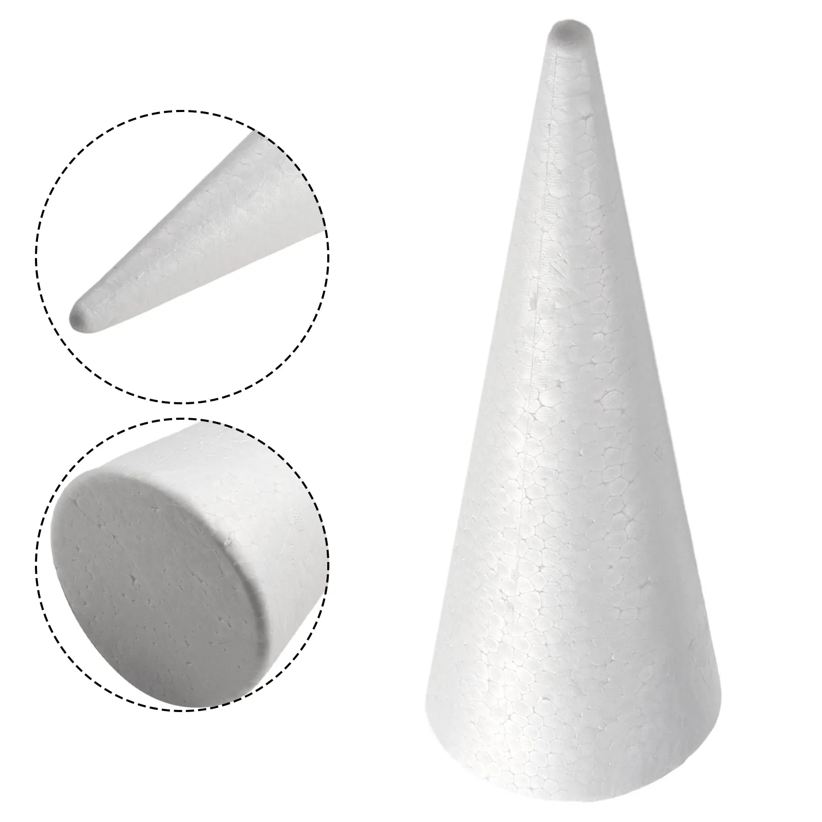 ~Christmas Foam Cones Polystyrene~ Foam Tip Cone Craft Accessory~ Handmade DIY Home Party~ Celebration Xmas Decoration