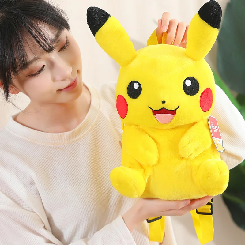 Pokemon Pikachu Pluszowa poduszka z kapturem w kształcie litery U Wypchana poduszka Anime Kreskówka Pikachu Plecak Kawaii Pikachu Pluszowa torba Dziecko Prezenty świąteczne