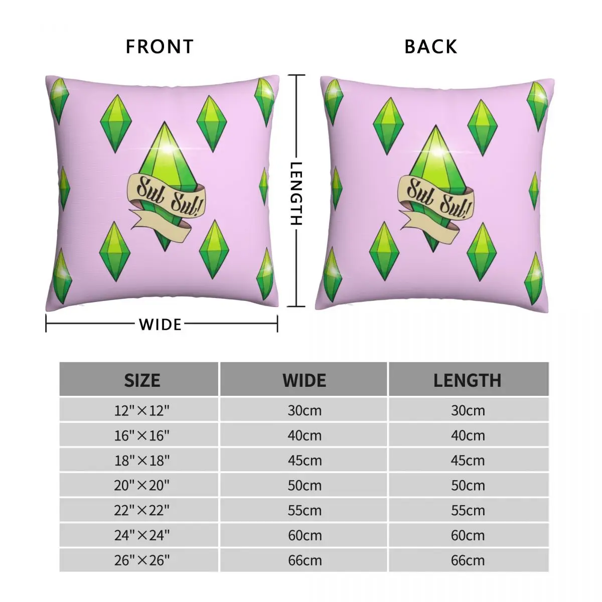 Sul Sul Sims 4 Plumbob Pillowcase Polyester Linen Velvet Creative Zip Decor Throw Pillow Case Home Cushion Case 45x45